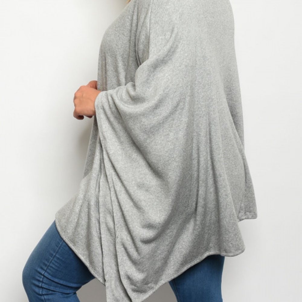 GREY PONCHO - Picture 2 of 4